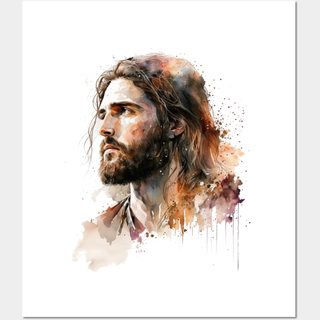 Jesus - Watercolor Wall Art by ChristianLifeApparel